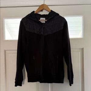 Zara Black Hooded Jacket with Quilted Detail
